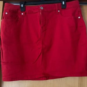 Torrid Red Denim Skirt
